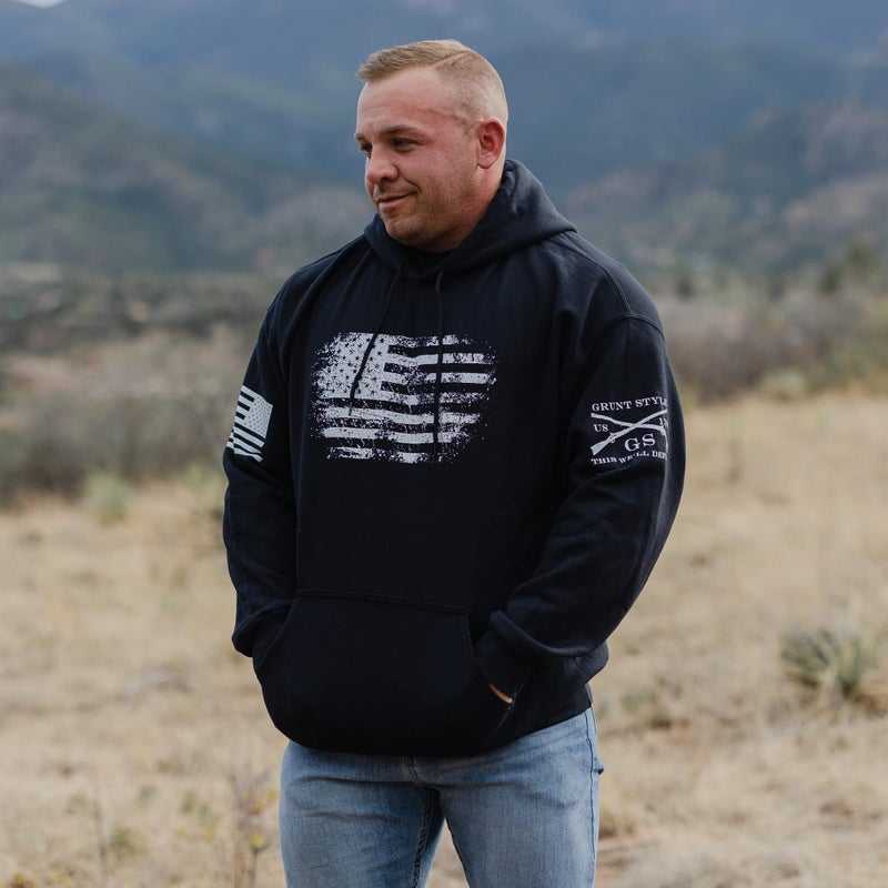 Grunt Style Vintage American Hoodie (Black, Medium) - Image 3